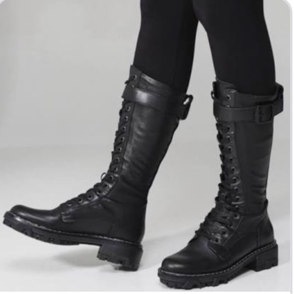 Real leather tall combat boots by Rag & bone NY